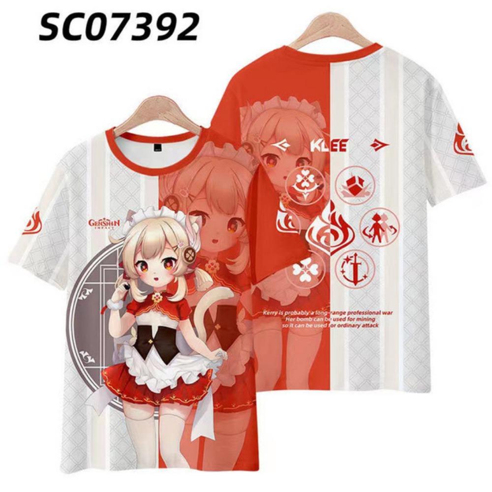 Футболка Game Genshin Impact с принтом KukiShinobu, 3D-косплей, унисекс, уличная одежда Harajuku, детский топ y2k, мужские и женские футболки с круглым вырезом