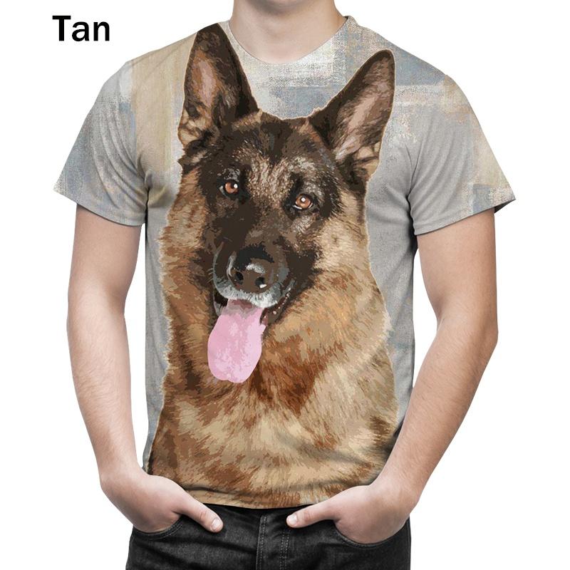 Модная мужская футболка с рисунком собаки, немецкой овчарки, 3D-принт, футболка с короткими рукавами, повседневная 3D-футболка, мужские топы