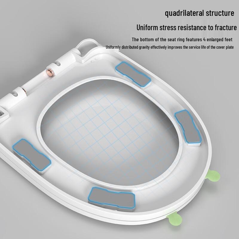 KEGOO K7018 U-образное сиденье для унитаза с мягким закрыванием и светящейся ручкой