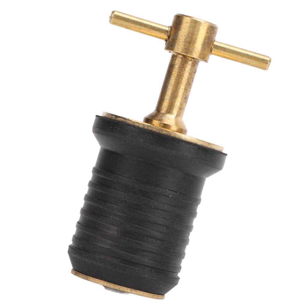 Морская лодка Латунная Т-образная ручка Сливная пробка Прочная конструкция Поворотный и уплотнительный дизайн Резиновые заглушки для яхт кораблей 1 дюйм