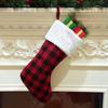 Red And Green Plaid Snowflake Socks Christmas Decorations