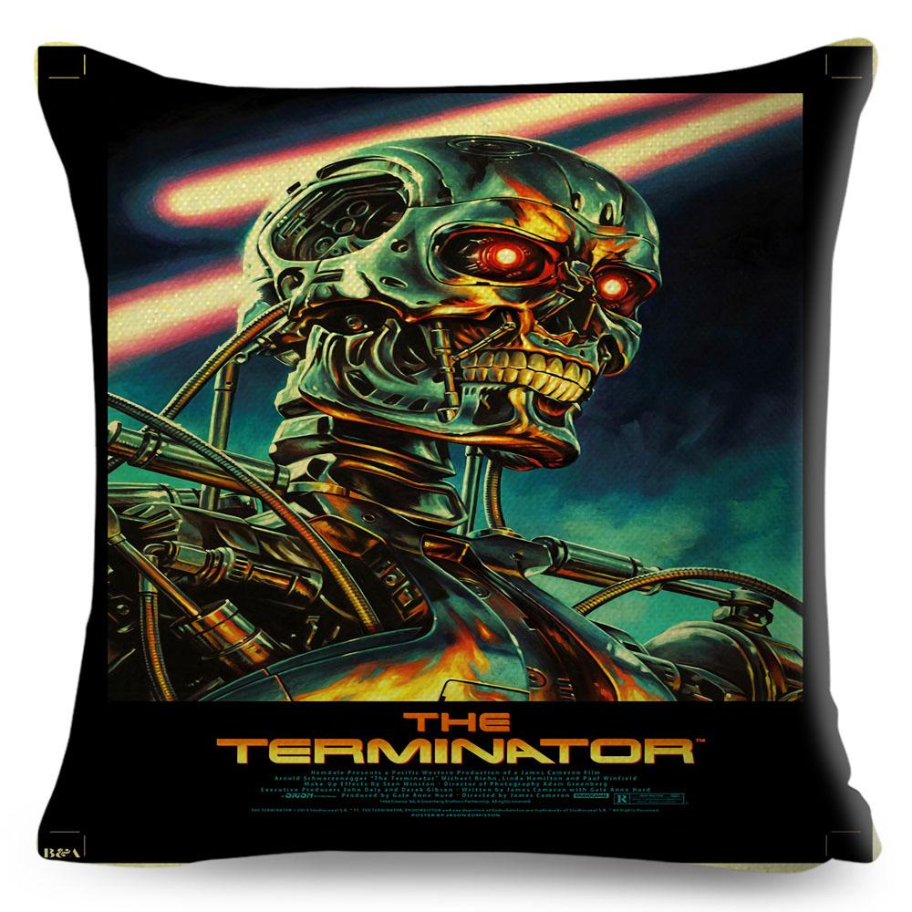 Терминатор T Cushion Чехол Декор Классический Фильм Робот Воин Наволочка Полиэстер Наволочка для Дивана Дома Автомобиля xсм