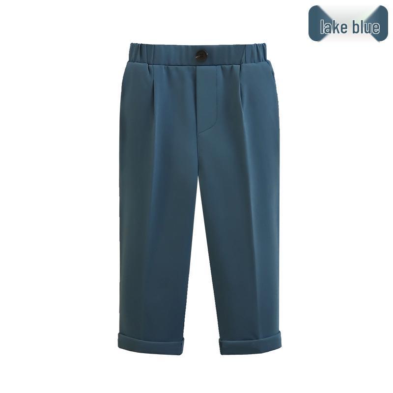 Детские однотонные брюки - Повседневные длинные брюки для мальчиков для школьной формы, Весенне-осенний костюм для выступлений