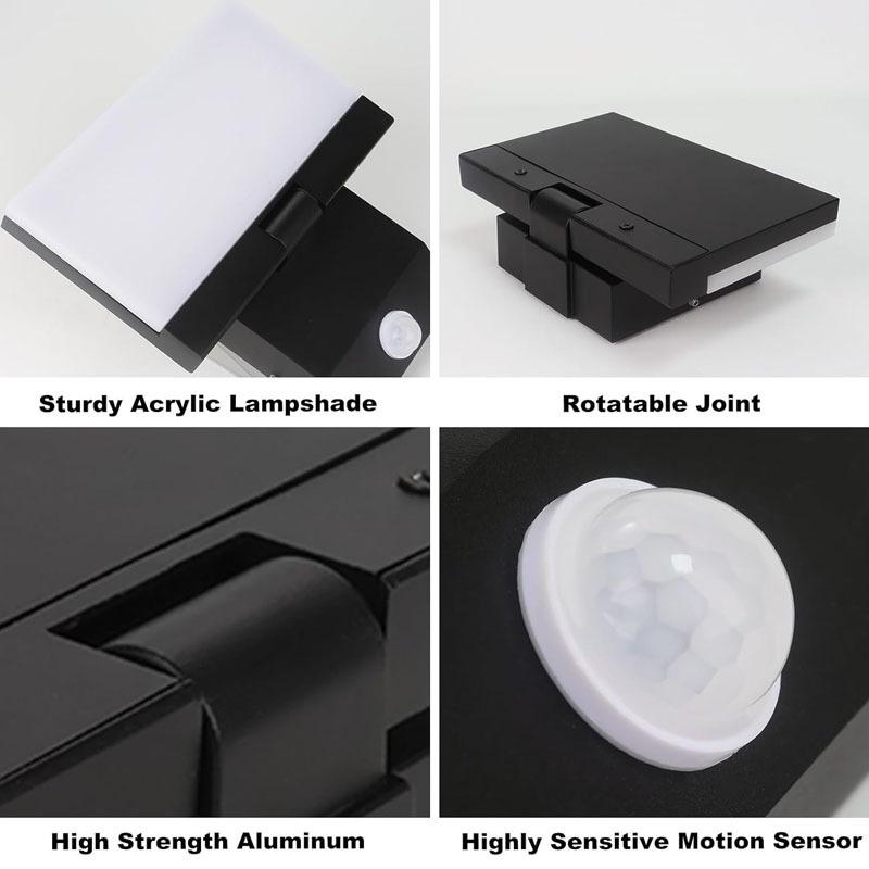 IP65 Waterproof Sensor Wall Lamp LED Outdoor Wall Light Adjustable Angle wall Lights Aluminum Alloy Entrance Corridor Balcony