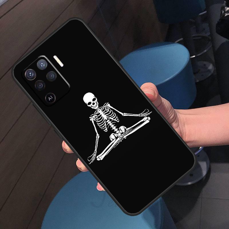 Skeleton Art Case For Oppo A40 A60 A80 A18 A38 A58 A78 A98 A96 A76 A16 A94 A74 A54 A15 A17 A57 A77 A5 Pro