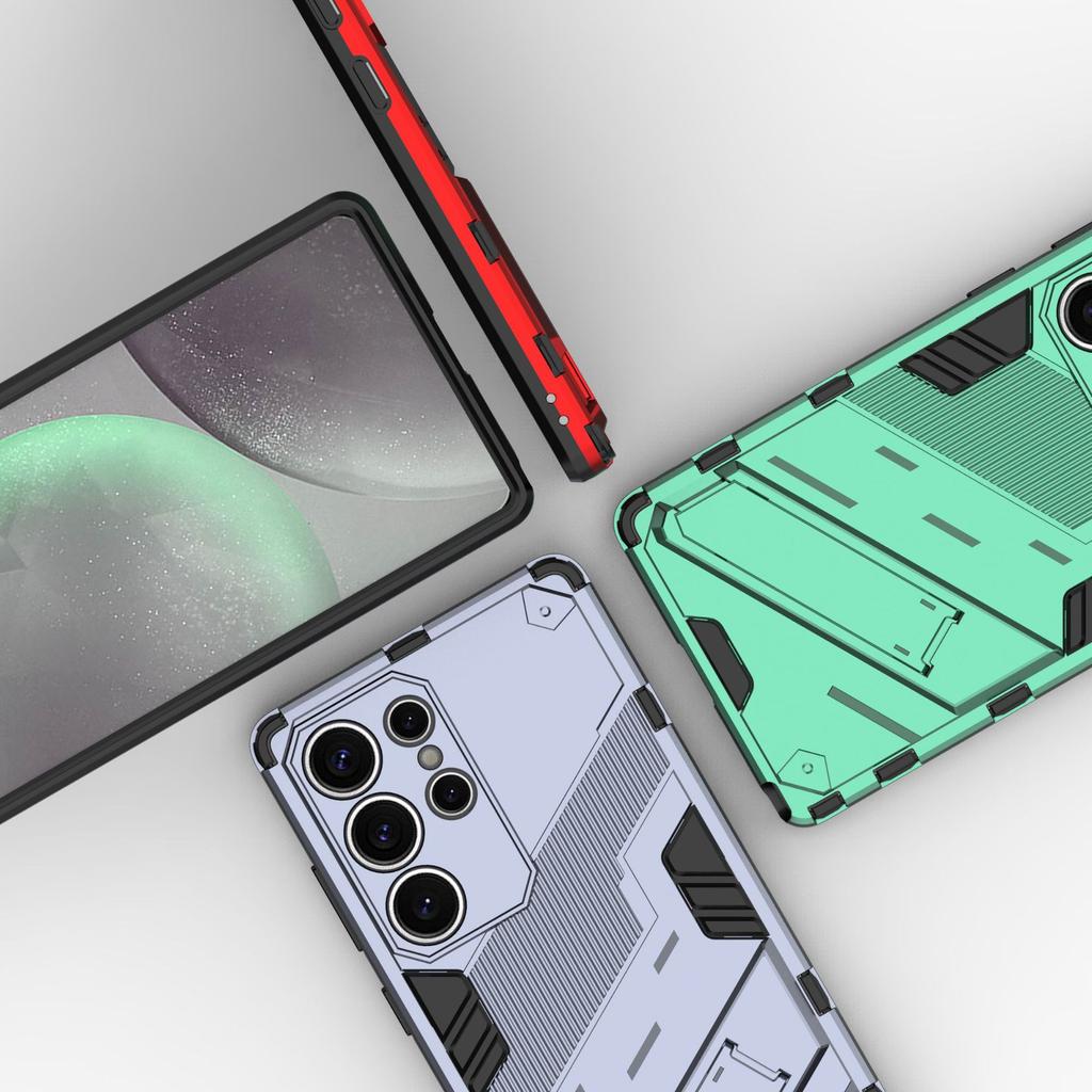 Suitable for Samsung S25Ultra Punk Anti Drop Phone Case and Samsung S25 Edge Multi Functional Stand Protective Case