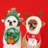 Christmas Pet Hat, Saliva Towel, Bib, Red and Green Dog, Dog Cat, Pet Teddy Fadou, Bomei Hat, Autumn and Winter Clothing Supplies
