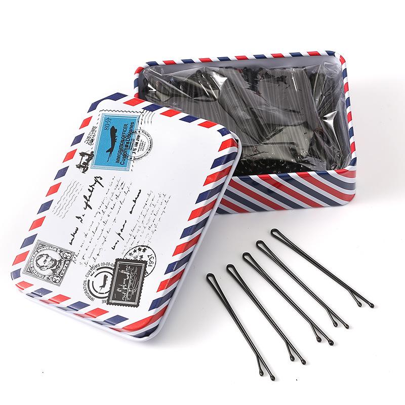 Одинарная черная шпилька-зажим для челок и высоких причесок