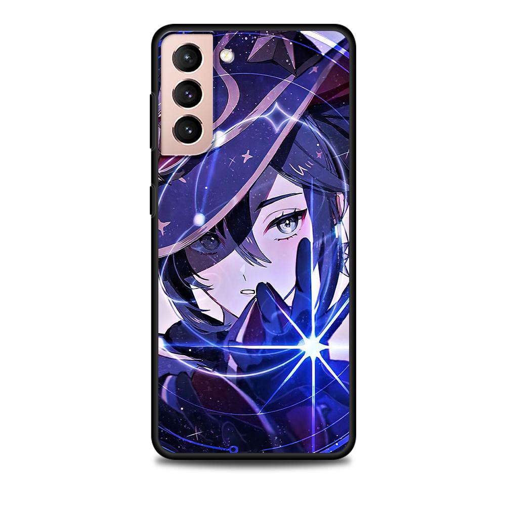 Чехол Genshin Impact Game для Samsung Galaxy S22 Ultra, чехол для телефона S21 S20 FE S10 5G S9 S8 Plus S10e S7 Edge, черный мягкий силиконовый чехол