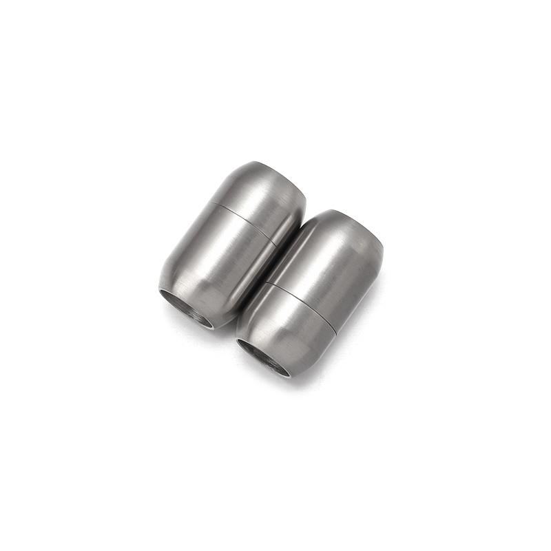 2Pcs/Lot Stainless Steel Magnetic Buckle Frosted Color Black Buckle For Leather Bracelet Making Diy Jewelry Connectors