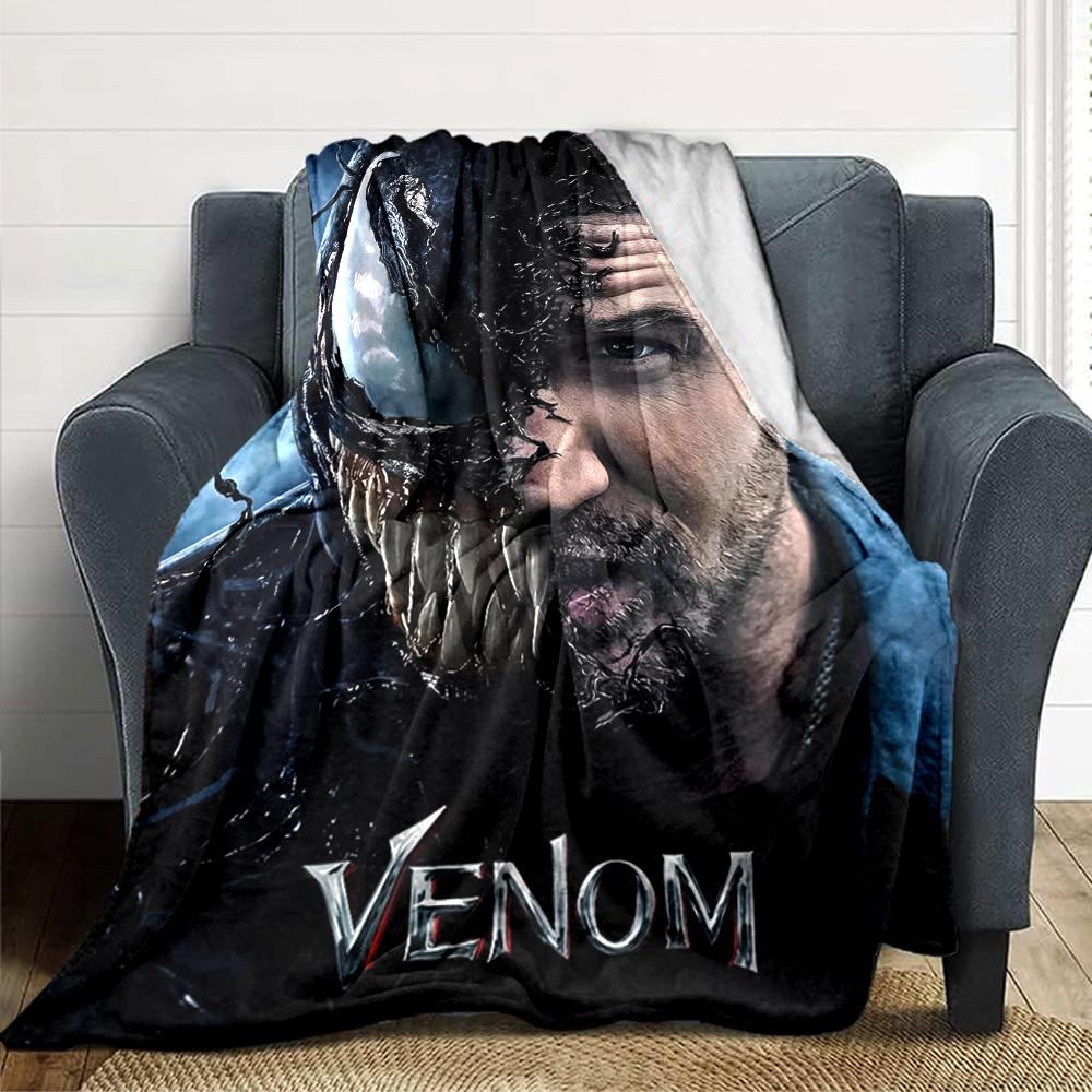 Venom Movie Poster Blanket Soft Throw Blanket For Home Bedroom Bed Sofa Travel Office Solid Christmas Blanket