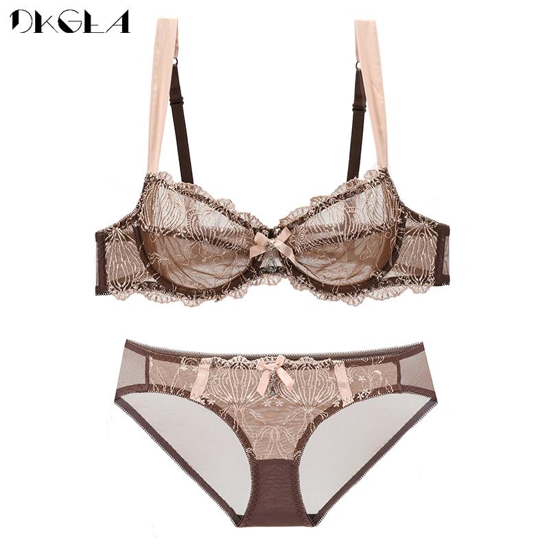 DKGEA Ультратонкий сексуальный бюстгальтер больших размеров, женский комплект кружевного нижнего белья, прозрачный