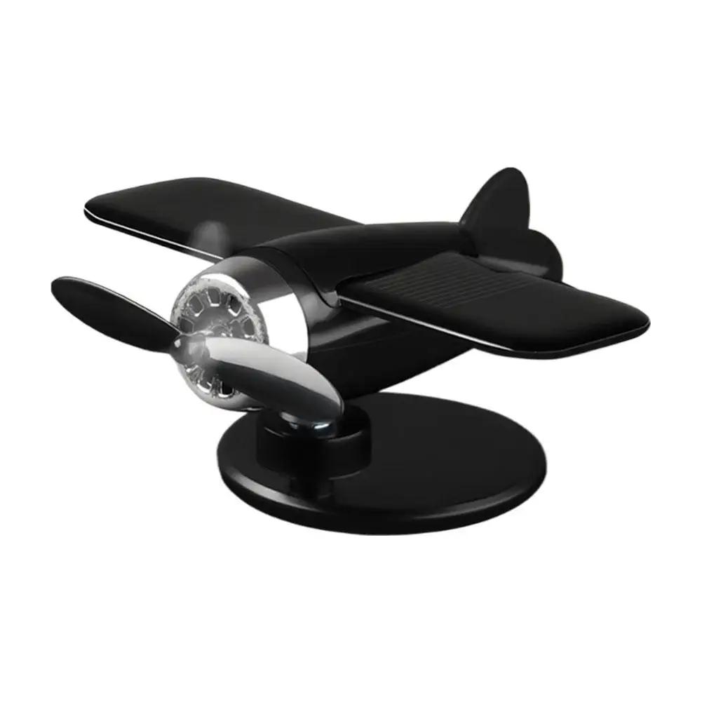 Автомобильные солнечные украшения в виде самолета, вращающиеся на 360°, украшение в виде вертолетного пропеллера для центра автомобиля, вращающиеся украшения на солнечной батарее, автомобиль Co N7W9