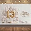 13th Birthday Partys Decoration Backgound Surprise Colorful Glitter Balloon Child Gift Banner Family Photography Props Backdrop