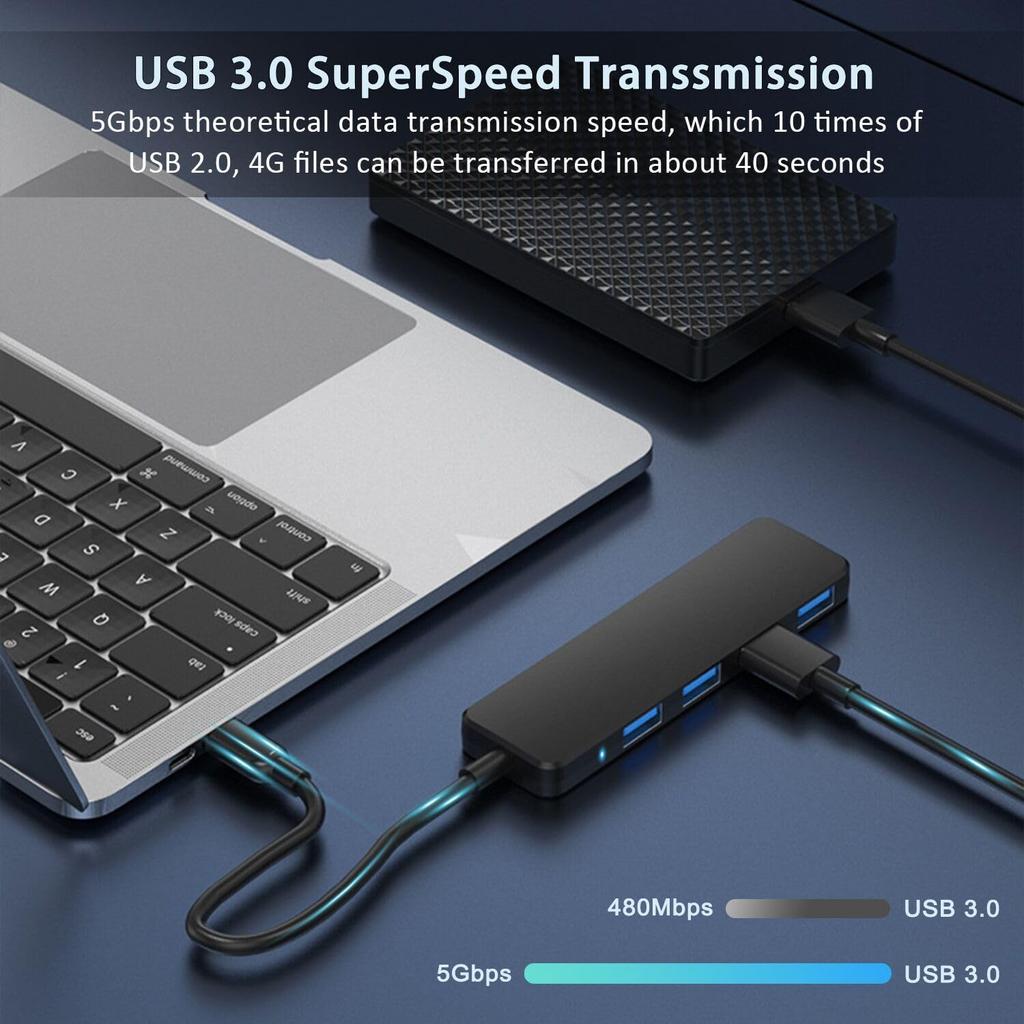 VIENON USB USB USB USB Хаб-расширитель для флешек и мышей 3.0, 4-портовый хаб, разветвитель, для ноутбука, Xbox, накопителей, жестких дисков, консолей, принтеров, камер, клавиатур,