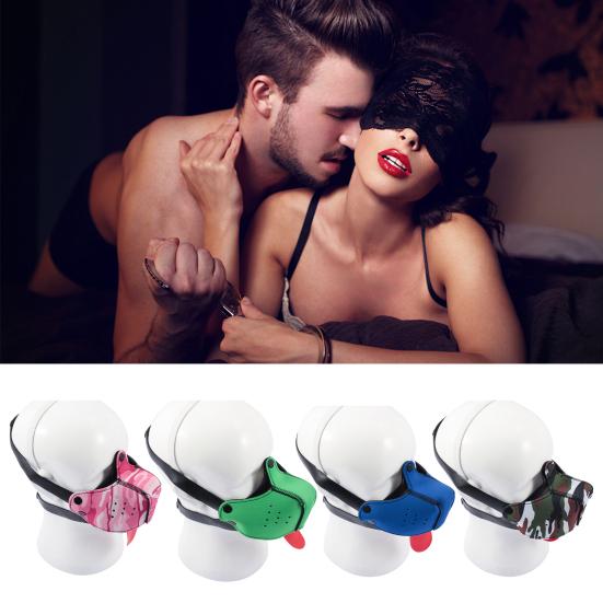 BDSM Собачья Маска-Кляп Стимулятор Нервных Окончаний Игрушка Фетиш Ролевые Игры Капюшон Дышащий Регулируемый Незаметный Костюм для Взрослых на Вечеринки