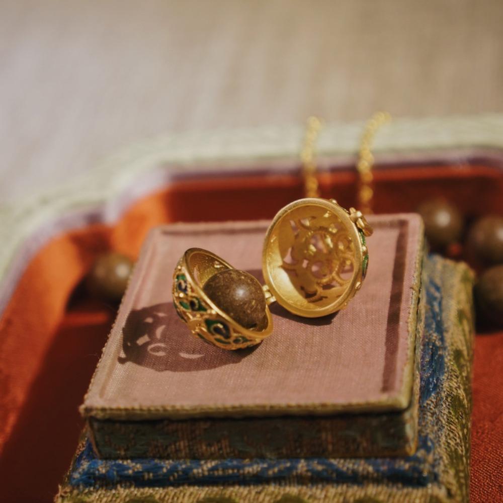 Luxury DIY Trinkets Accessories Hollow out Jewelry DIY Making Charms Enamel Box Necklace  Women