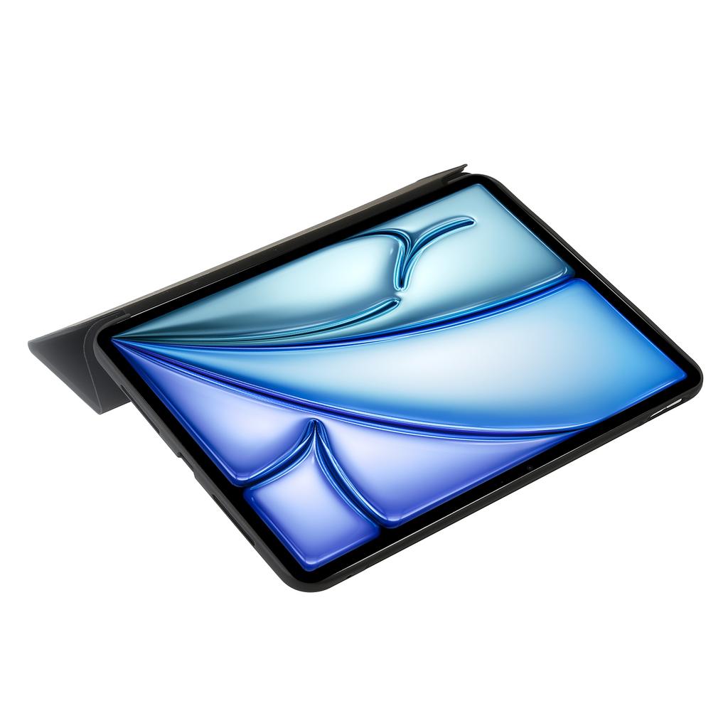 Для iPad Эйр 13 (2025)/(2024) Кожаный чехол с внутренним силиконовым чехлом для планшета с тройной подставкой