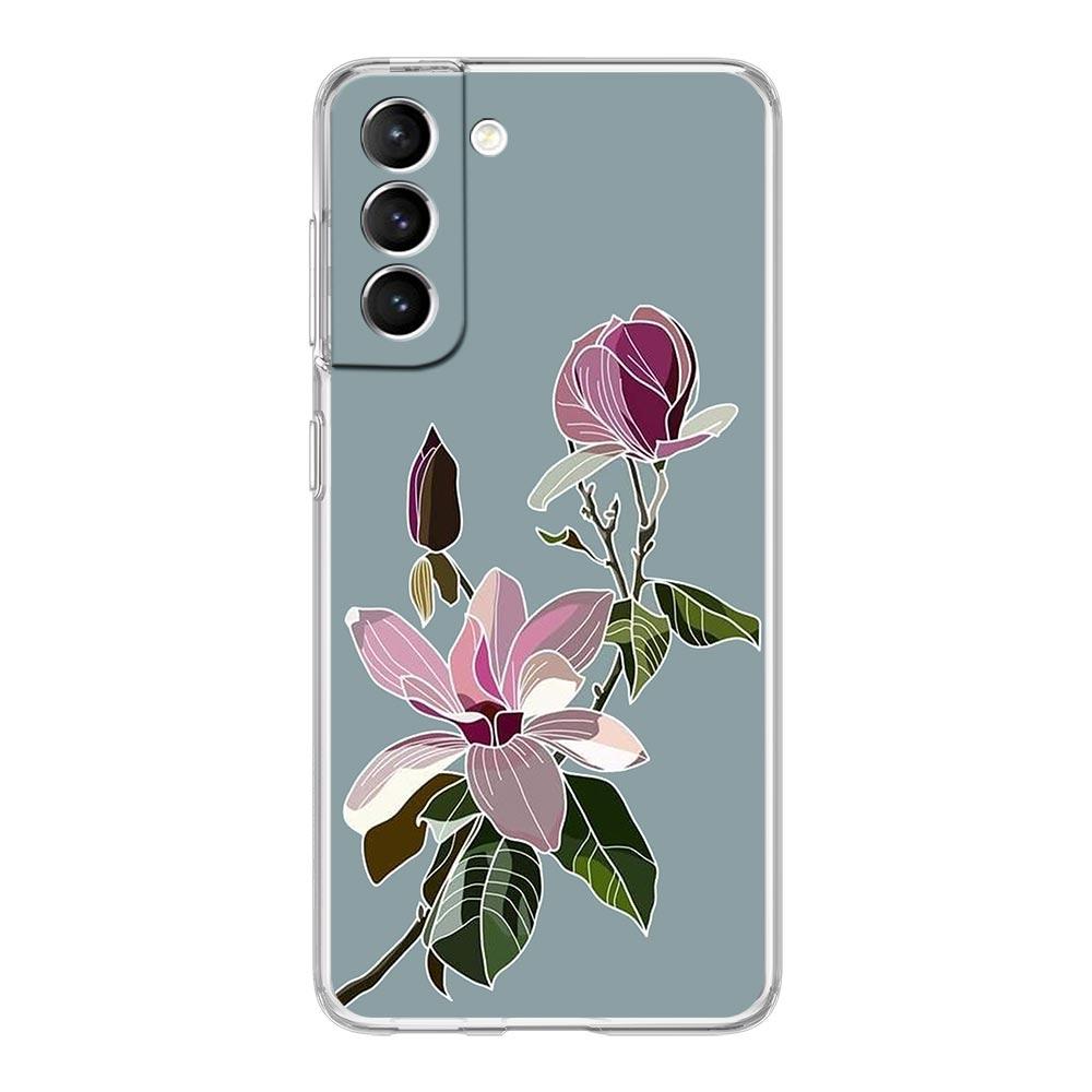 Цветочный чехол для телефона Samsung Galaxy S24 S23 S22 S20 Ultra S21 FE 5G S10 S9 Plus S10E S8 Мягкий силиконовый прозрачный чехол