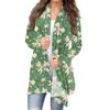Women's Fashion Christmas Print Jacket Long Sleeve Casual Cardigan Coat