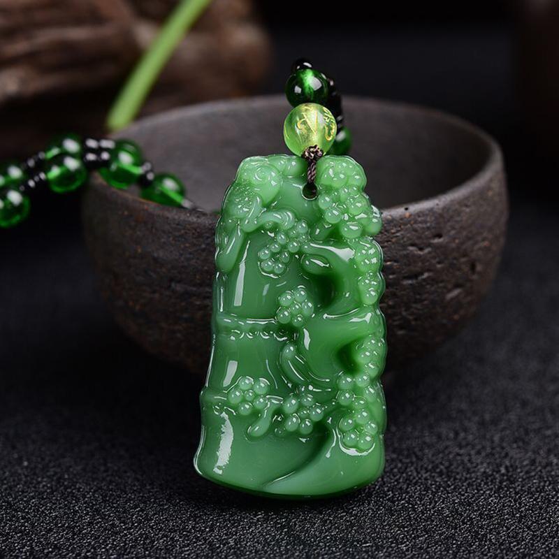 Classic Natural Chinese Agate Pendant Jade Necklace Charm For Women Men Jewelry Carved Blessing Lucky Amulet Gifts