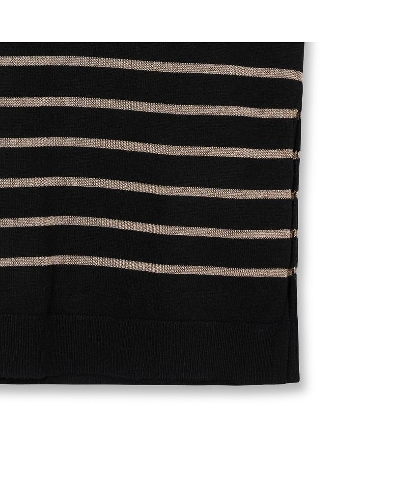Iolo Metallic Stripe Skirt_Black