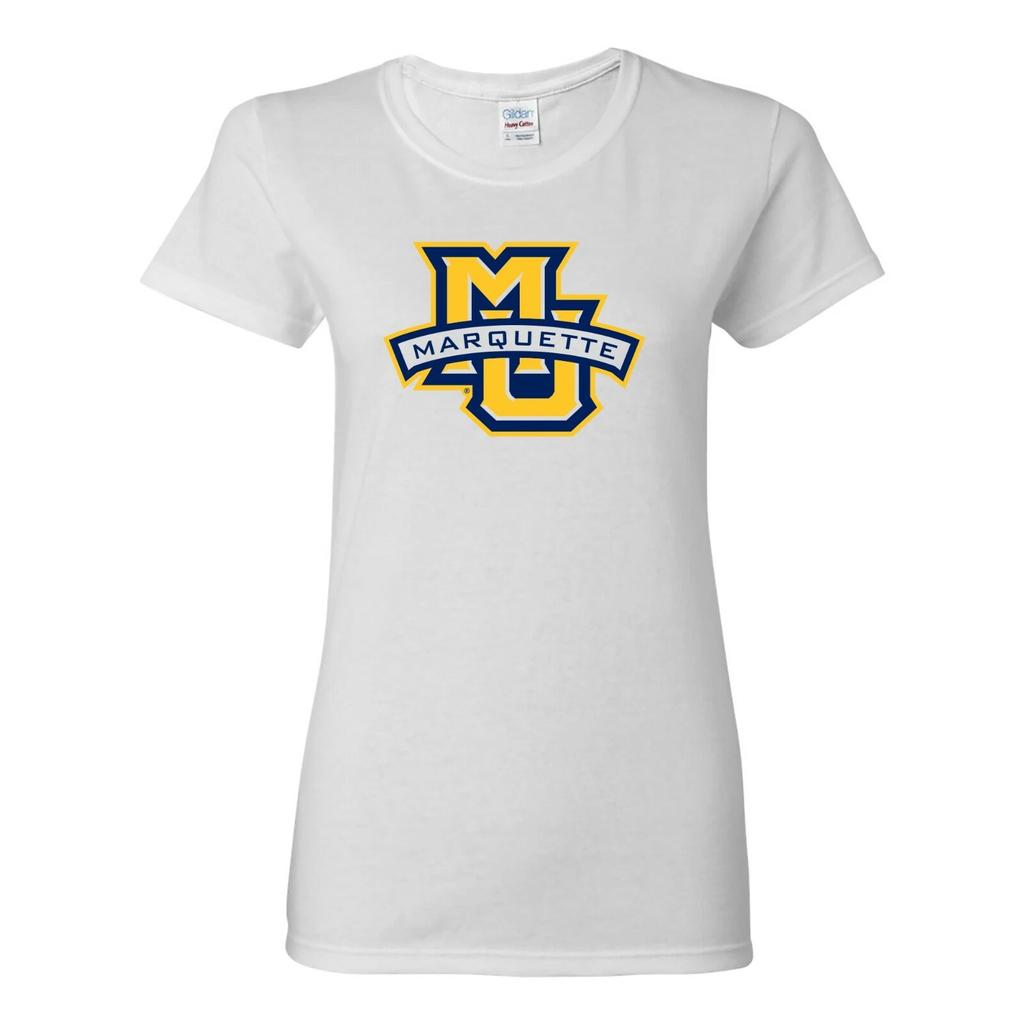 Marquette Golden Eagles Primary Logo Womens T-Shirt - White