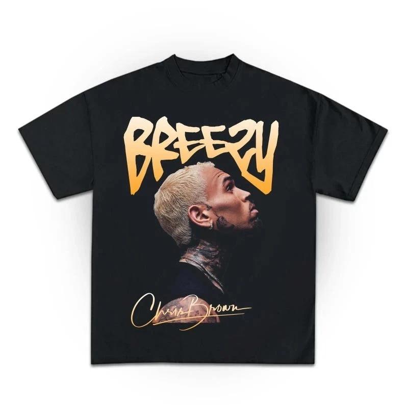 Chris Brown Breezy Bowl 2026 Tour Unisex TShirt Unisex 100 Cotton Short Sleeve Oversized Y2k Tee Popular Fashion Tops For Fans