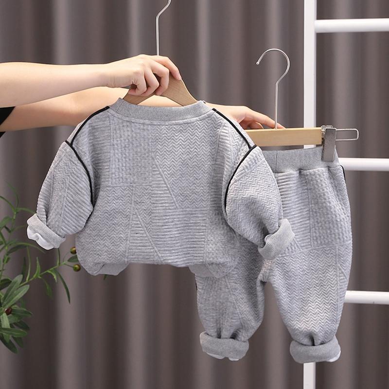 Children Long Sleeved Pullover and Trousers Two-piece Set Kids Clothing Set Top and Pants