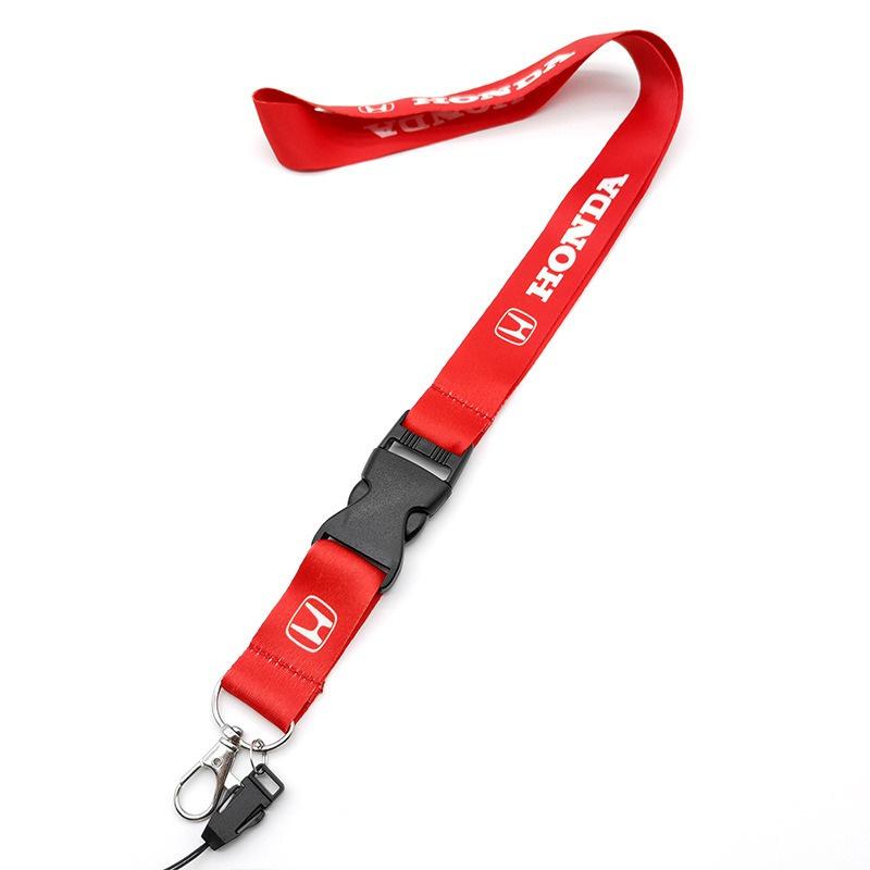 AAAHT1 For Honda Civic Fit Accord CRV Motorrad Lanyard Nylon Printing Emblem Style Black White Keychain Motorcycle Accessories Gadget
