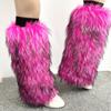Women Furs Leg Warmer Winter Furry Long Boot Cuffs Fuzzy Shoe Cover Party Costume for Holiday Festival Performances Play