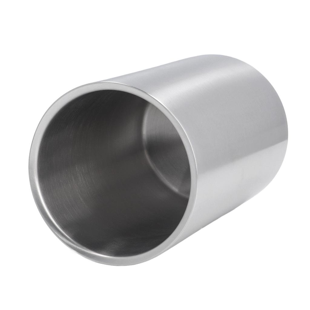 Wine Bucket Slim Straight Shape Silver Double Stainless Steel Contemporary Style Wine Bottle Cooler