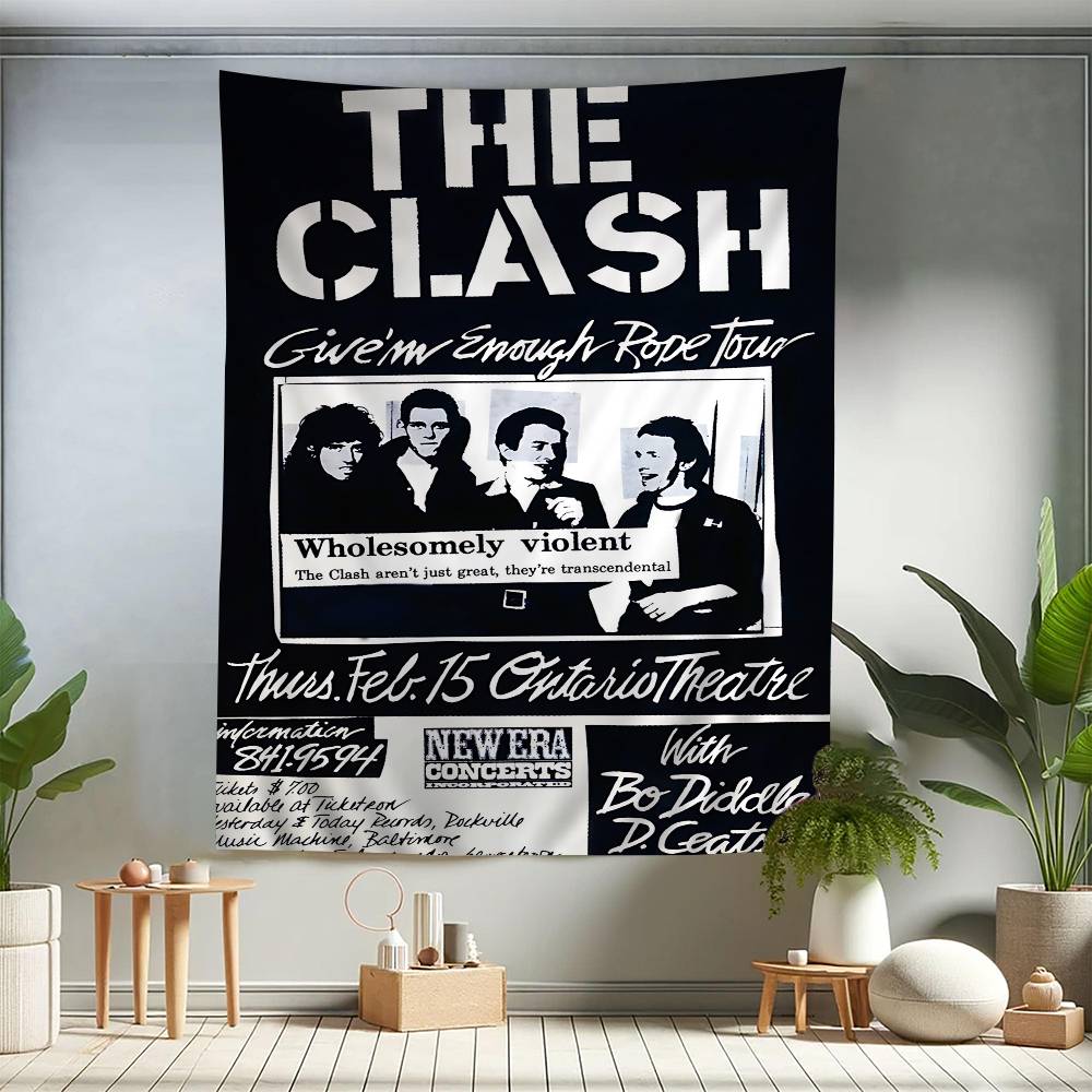 Clash The Band Tapestry Art Printing Cheap Hippie Wall Hanging Bohemian Wall Tapestries Mandala Art Home Decor