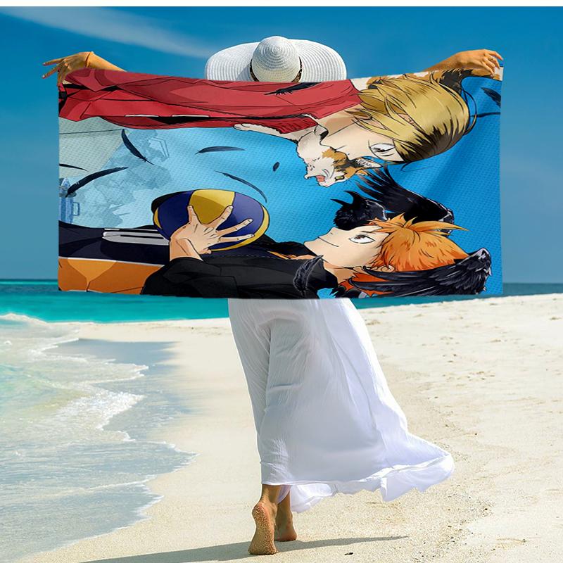 Ultra-Soft Beach Towel with Haikyu Theme,Ideal for Pool - Camping, Diving - Perfect Travel Essential, Vibrant Beach Towel.