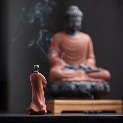 Китайский фиолетовый песчаный монах украшения Будды Дзен Статуэтки Домашний декор Ремесла Керамическое искусство Маленький монах Бонсай Фигурка монаха