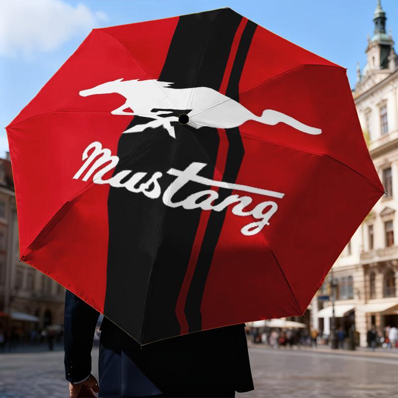 1PC Mustang Umbrella Folding Umbrella, Automatic Umbrella 8-Frame for Travel, Casual Lightweight Birthday Christmas gift