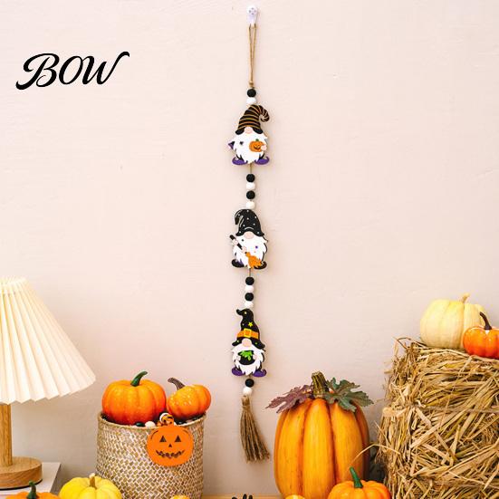 Spooky Porch Sign for Home Halloween Beaded Hanging Sign, Witch Pumpkin Bat Pendant Garland Door Handle Decoration Door, Festive Party Decor