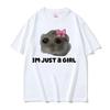 Funny Trendy Cute Kawaii Sad Hamster T Shirt Women Summer Fashion Vintage Tee Shirt Casual T-shirt Streetwear