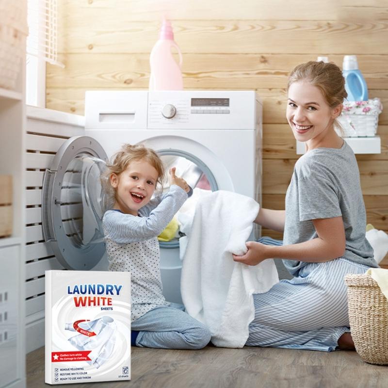Упаковка из 10 мощных отбеливающих листов для стирки. Устраняют пожелтение, восстанавливают яркость. Подходят для различных тканей.