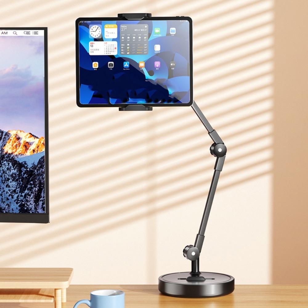 Adjustable Height Telescopic Phone Stand Stable Base Portable Tablet Stand Universal Metal Desktop Phone Holder Live Learning