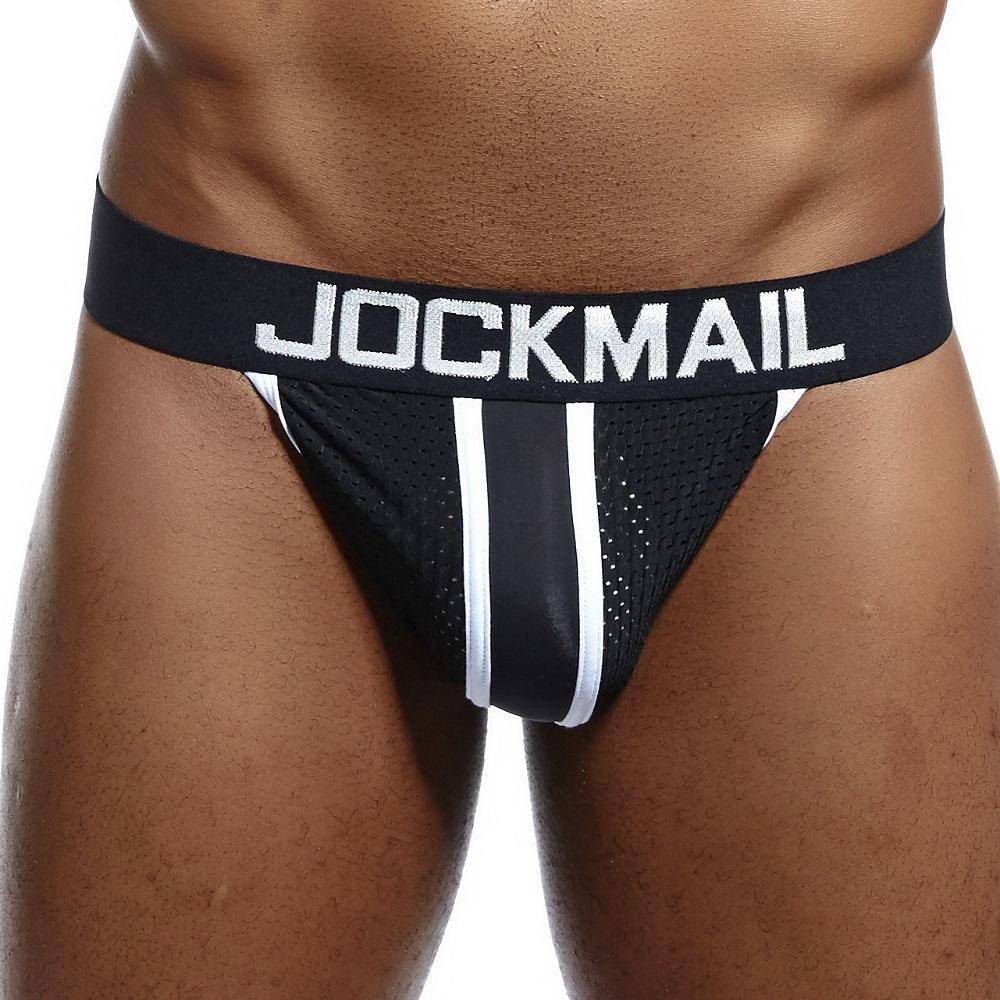 Jockstraps JOCKMAIL Модные трусы-стринги с низкой посадкой из контрастной дышащей сетчатой ткани для мужчин