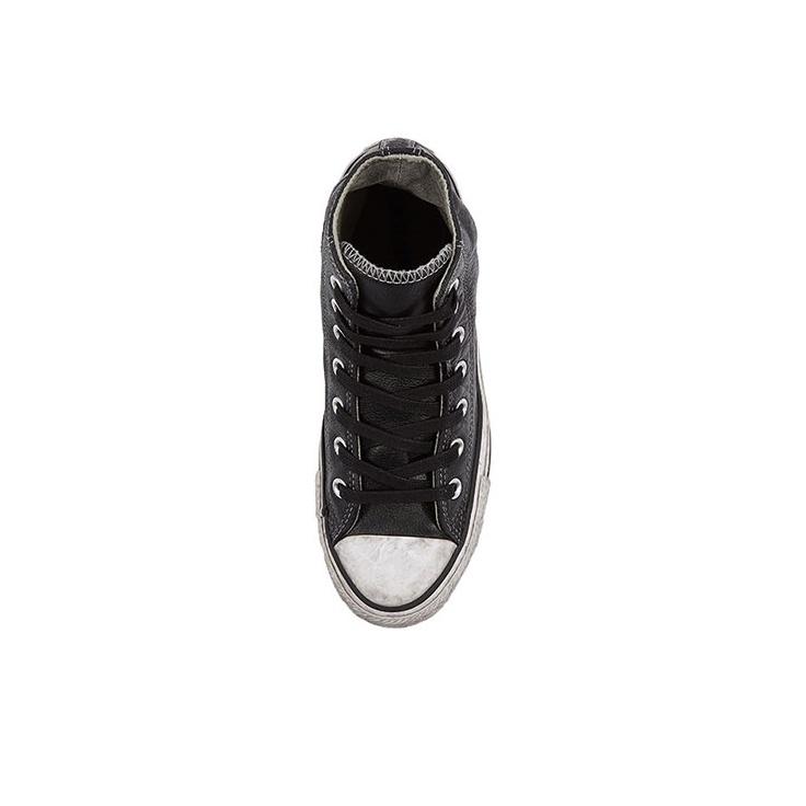 Converse Кеды Chuck Taylor All Star из винтажной кожи с высоким верхом Унисекс Кеды Черный 158575C