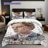 Collage Memories Visual Tribute Bedding (1 * duvet cover + 2 * pillowcase, without core) 2D Flat Christmas birthday gift Soft and comfortable