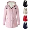 Women's Plush Jacket, Casual Solid Color Hooded Drawstring Jacket