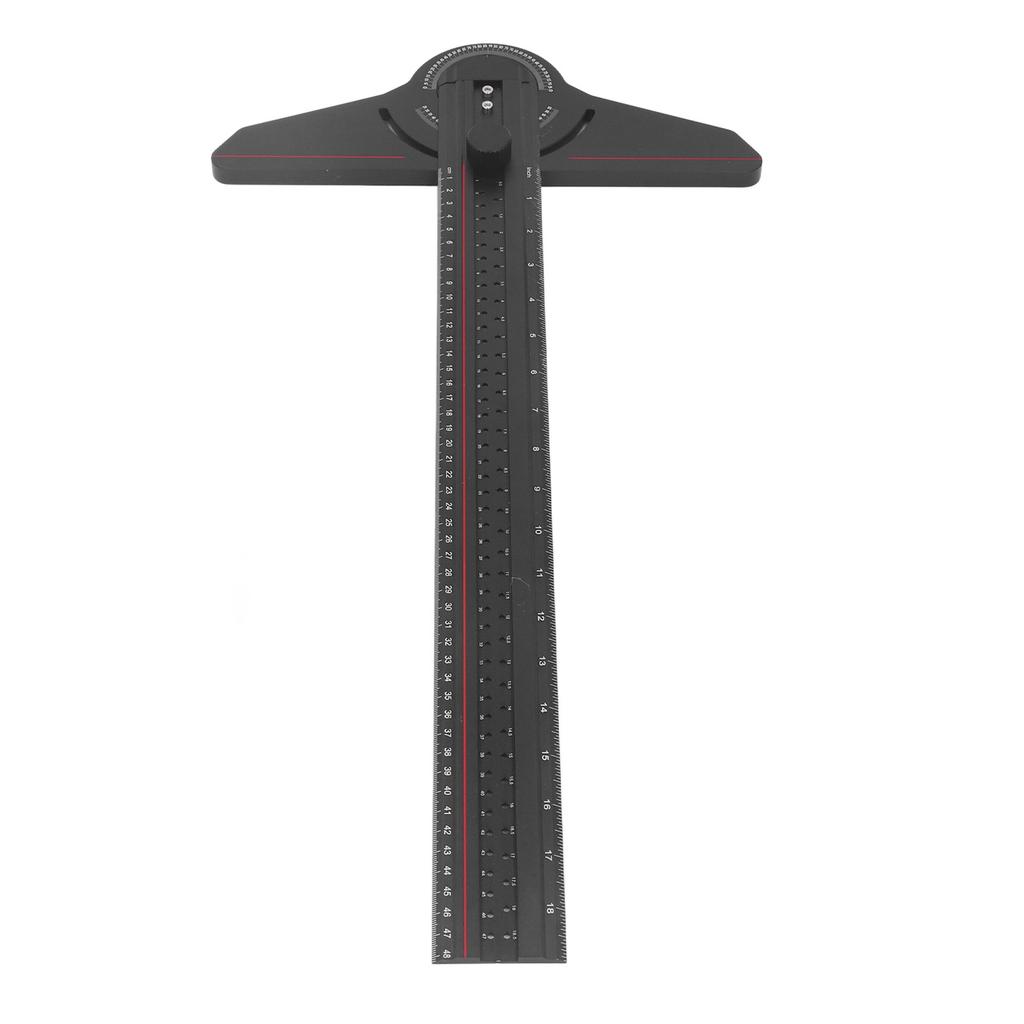 Woodworking T Ruler Aluminum Alloy Multifunctional Carpenter Scriber with Rotatable Angle Gauge