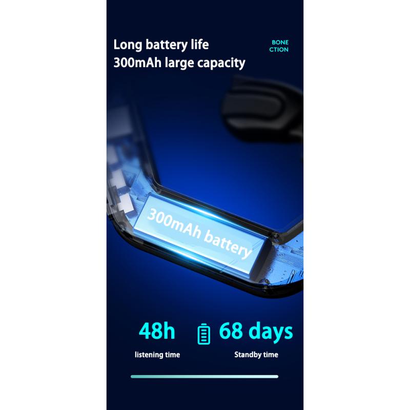 V19 Беспроводные наушники Bluetooth-совместимая гарнитура с костной проводимостью и ушным крючком для спорта, цифровой дисплей