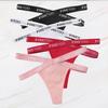 FINETOO 4PCS/Lot Sexy Cross Strap Cotton G-String Women's Panties FINETOO Letter High Waisted Fashion Thongs Panty Lingerie M-XL