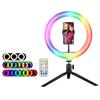 7 Цветов 10 Дюймов 3 Режима Освещения Кольцевая Лампа RGB Кольцо Круглое с Штативом Для Смартфона Мобильное Фотографическое Освещение Новое
