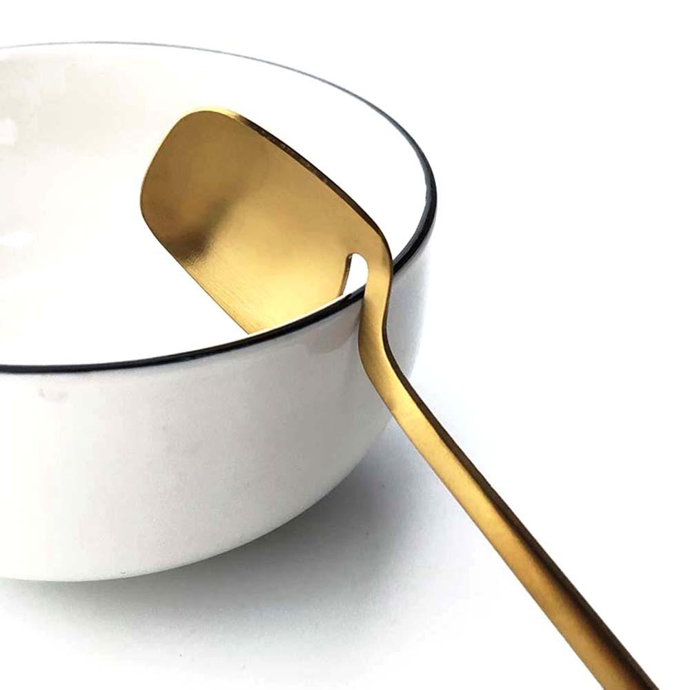 JANKNG Matte Black Dinnerware Sets Kitchen Decor Spoon Fork Knife Tableware Set Gold Cutlery Ice Cream Soup Coffee Use