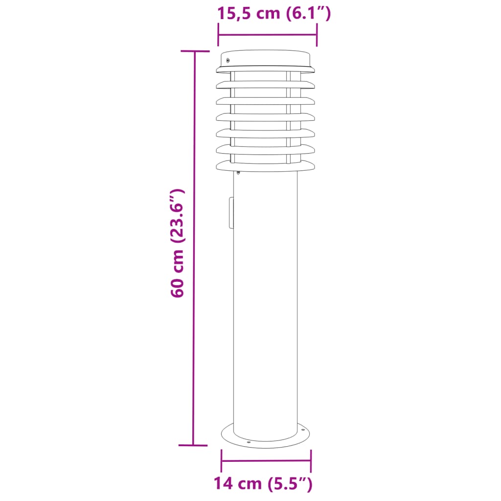 Vidaxl Lampa Ogrodowa Na Słupku, Z Gniazdkiem, Czarna, 60 Cm, Stal